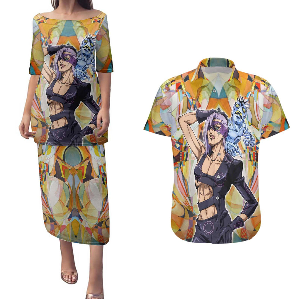 Trippy Melone Babyhead Jojo’s Bizarre Adventure Couples Matching Puletasi and Hawaiian Shirt Trippy Style