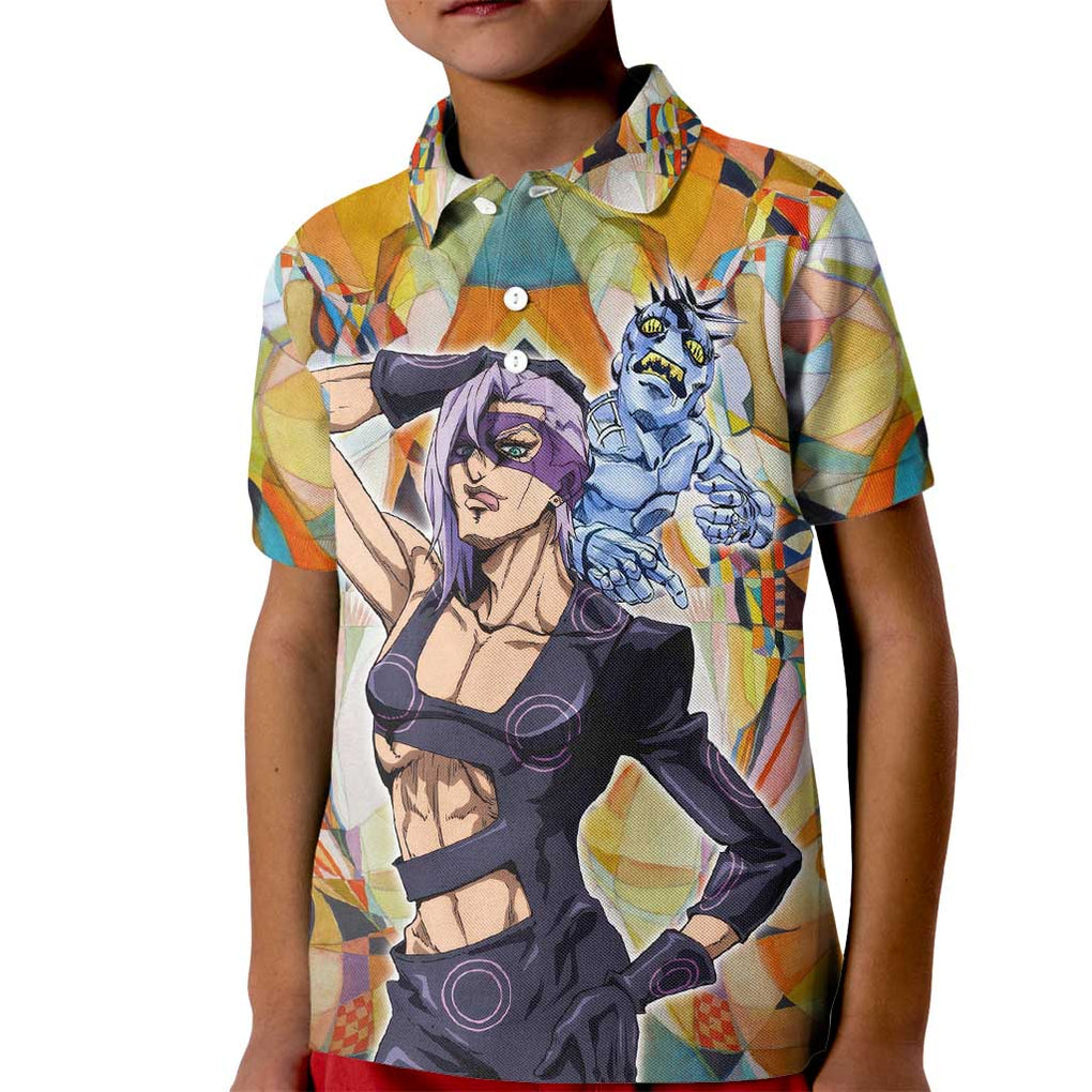 Trippy Melone Babyhead Jojo’s Bizarre Adventure Kid Polo Shirt Trippy Style