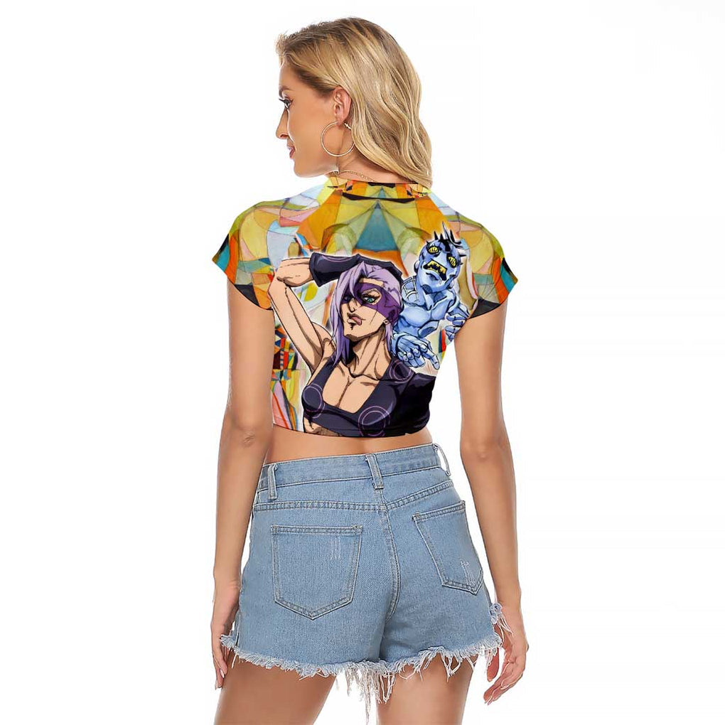 Trippy Melone Babyhead Jojo’s Bizarre Adventure Raglan Cropped T Shirt Trippy Style