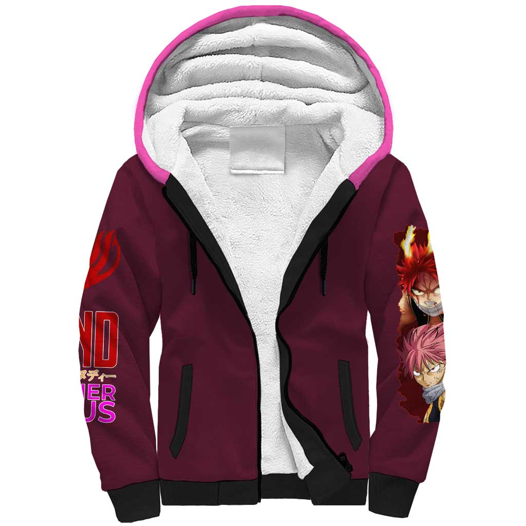 Natsu Dragneel V2 Fairy Tail Sherpa Hoodie Japan Anime Style - The Mazicc