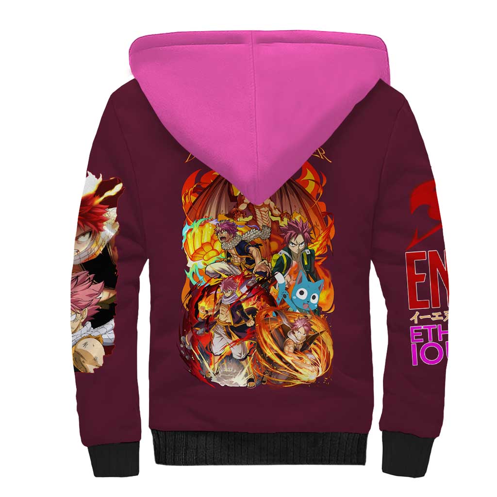 Natsu Dragneel V2 Fairy Tail Sherpa Hoodie Japan Anime Style - The Mazicc