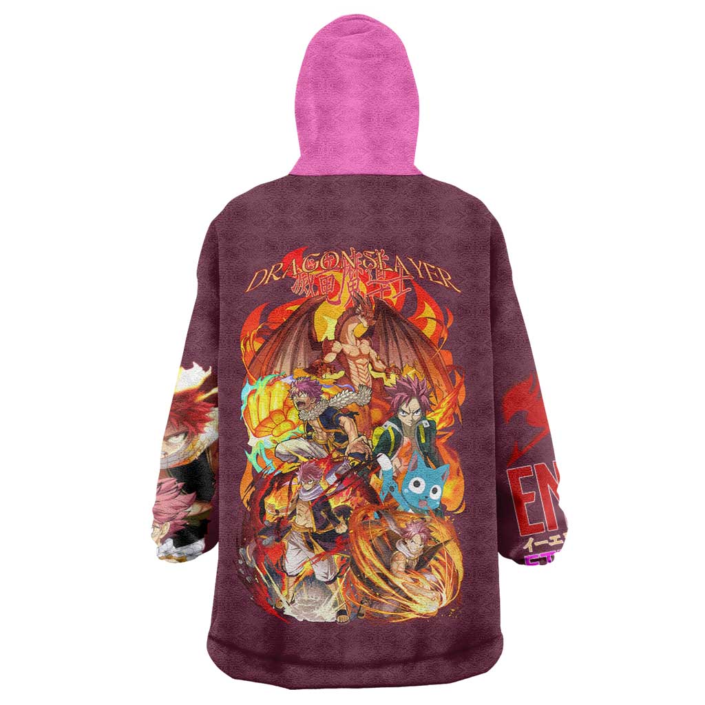 Natsu Dragneel V2 Fairy Tail Wearable Blanket Hoodie Japan Anime Style - The Mazicc