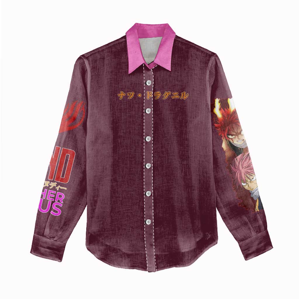 Natsu Dragneel V2 Fairy Tail Women Casual Shirt Japan Anime Style - The Mazicc