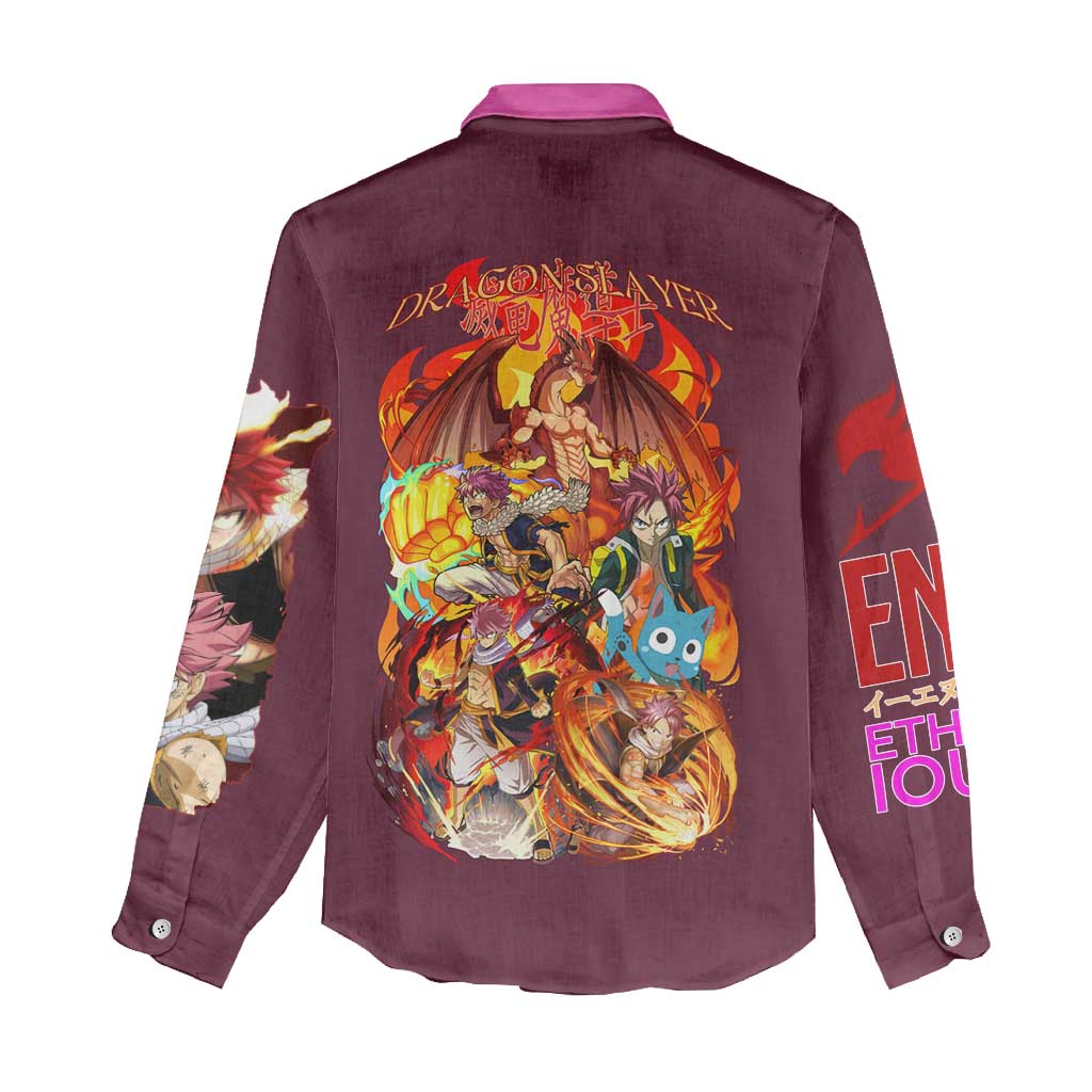 Natsu Dragneel V2 Fairy Tail Women Casual Shirt Japan Anime Style - The Mazicc