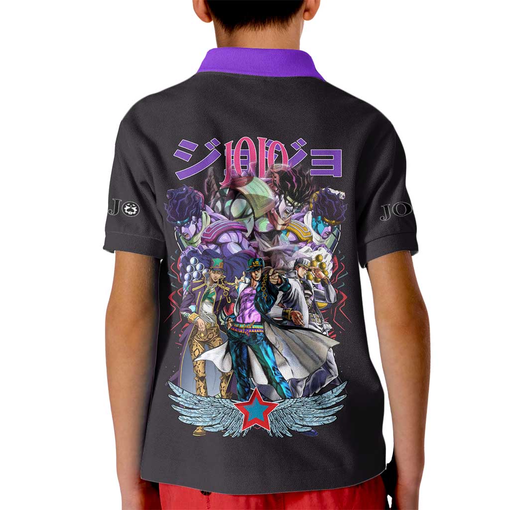 Jotaro Kujo V2 Jojo’s Bizarre Adventure Kid Polo Shirt Japan Anime Style - The Mazicc