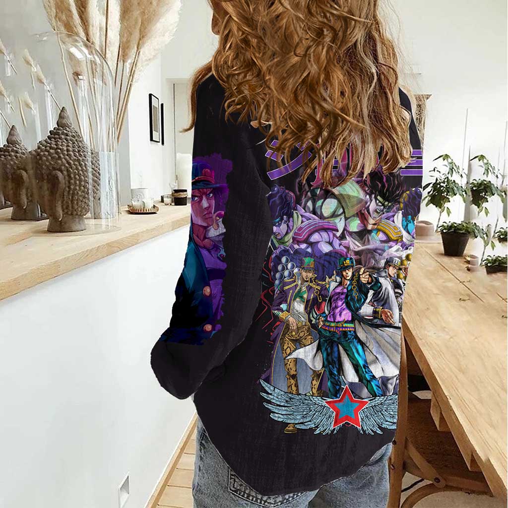 Jotaro Kujo V2 Jojo’s Bizarre Adventure Women Casual Shirt Japan Anime Style - The Mazicc