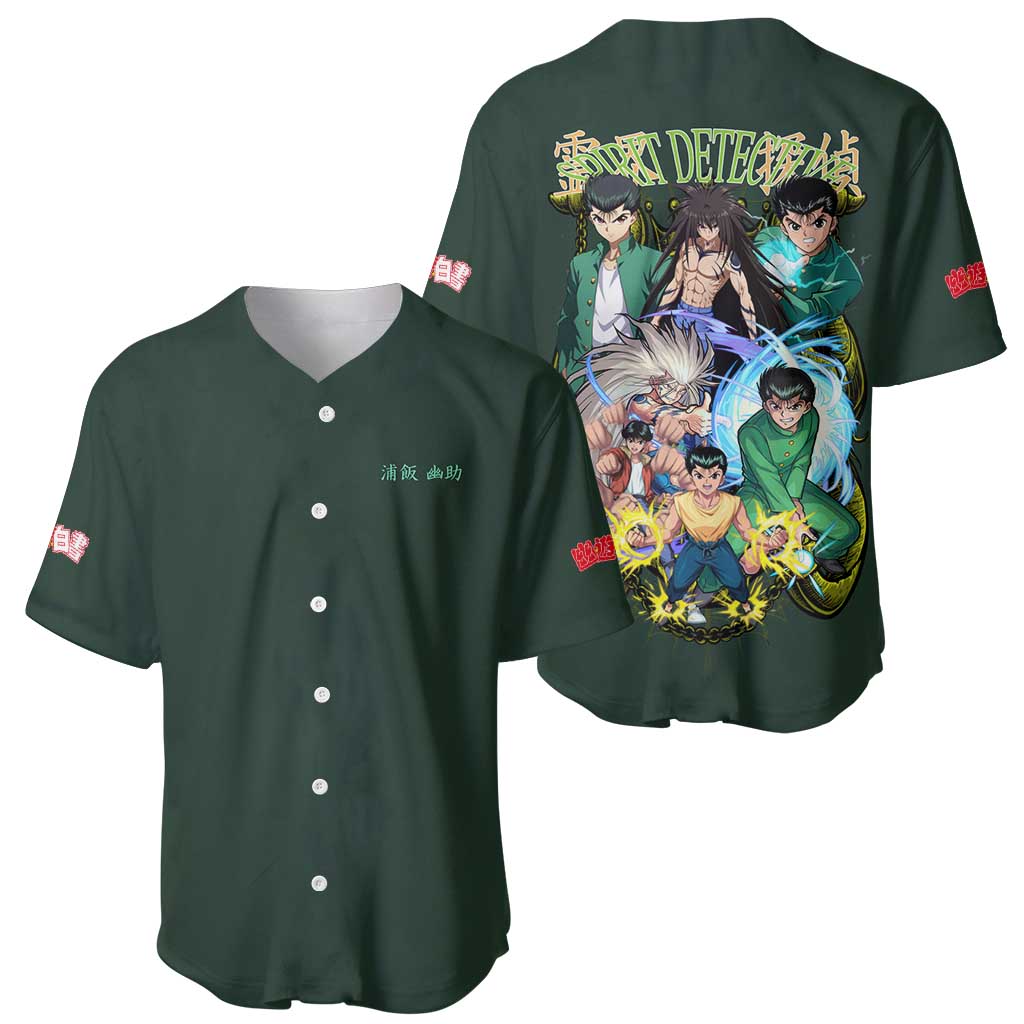 Yusuke Urameshi V4 Yuyu Hakusho Baseball Jersey Japan Anime Style - The Mazicc