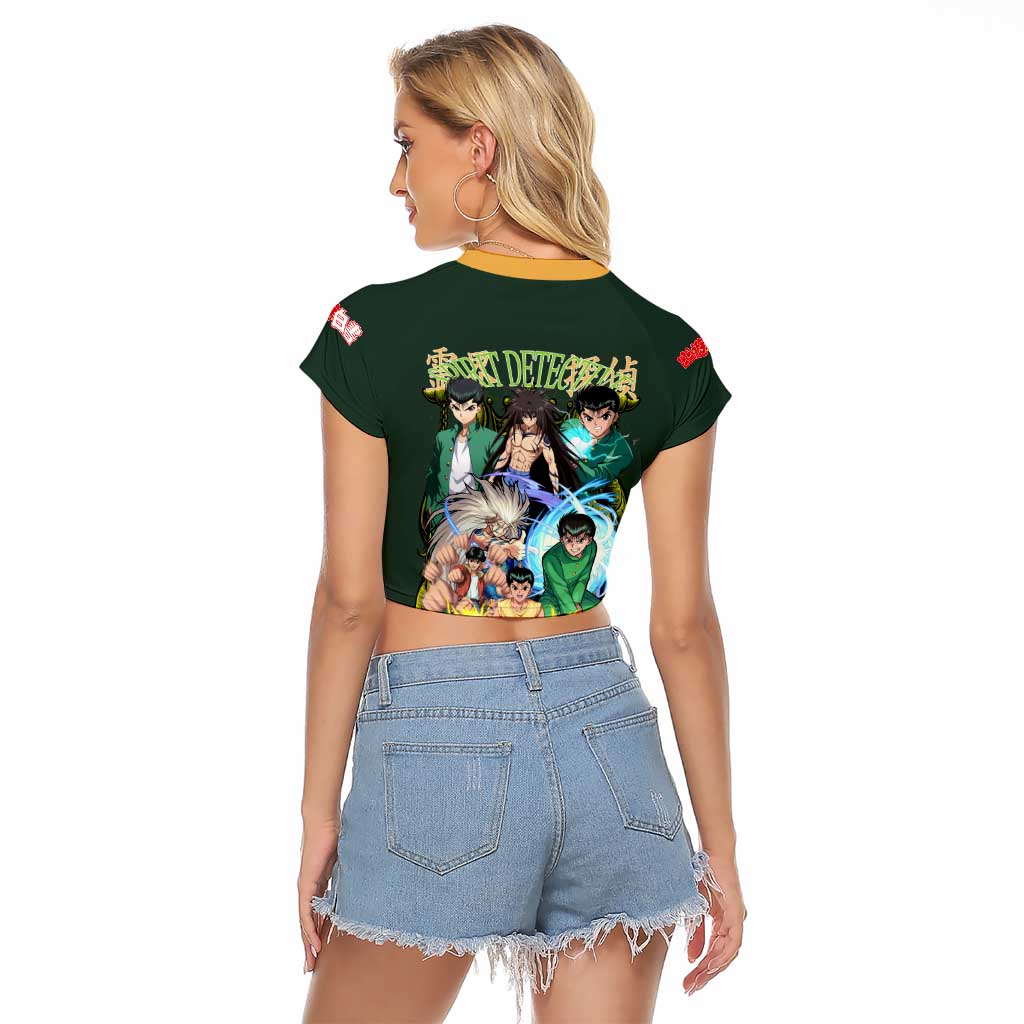 Yusuke Urameshi V4 Yuyu Hakusho Raglan Cropped T Shirt Japan Anime Style - The Mazicc