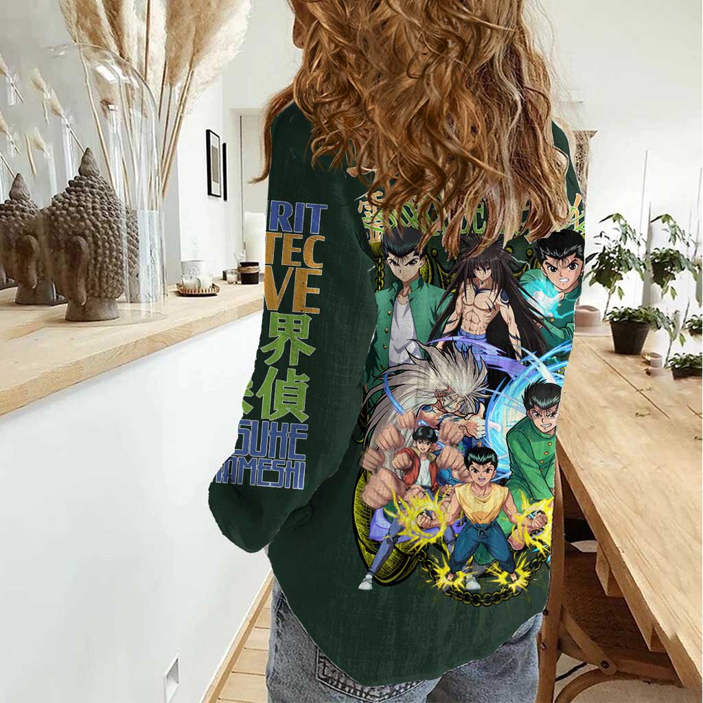 Yusuke Urameshi V4 Yuyu Hakusho Women Casual Shirt Japan Anime Style - The Mazicc
