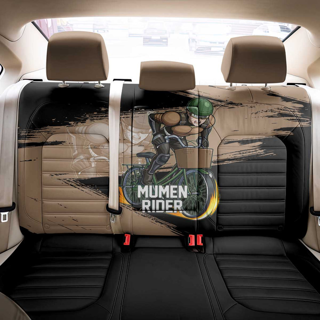 Mumen Rider One Punch Man Anime Brown and Black Back Car Seat Cover with Bicycle Hero Pose and Inspirational Determination Design - The Mazicc