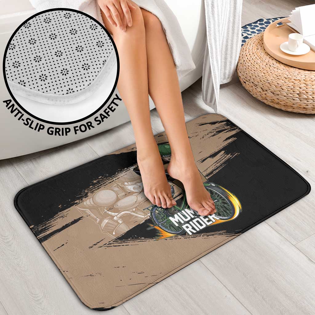 Mumen Rider One Punch Man Anime Brown and Black Bathroom Set with Bicycle Hero Pose and Inspirational Determination Design - The Mazicc