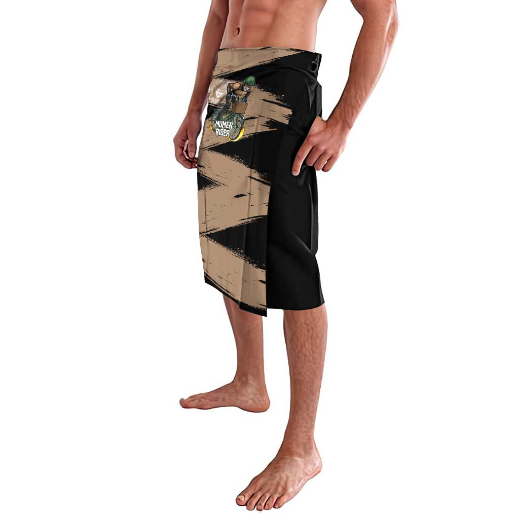 Mumen Rider One Punch Man Anime Brown and Black Lavalava with Bicycle Hero Pose and Inspirational Determination Design - The Mazicc