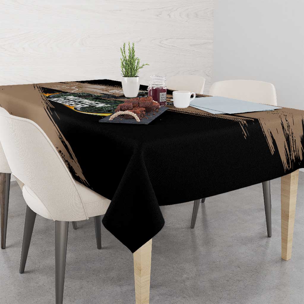 Mumen Rider One Punch Man Anime Brown and Black Tablecloth with Bicycle Hero Pose and Inspirational Determination Design - The Mazicc