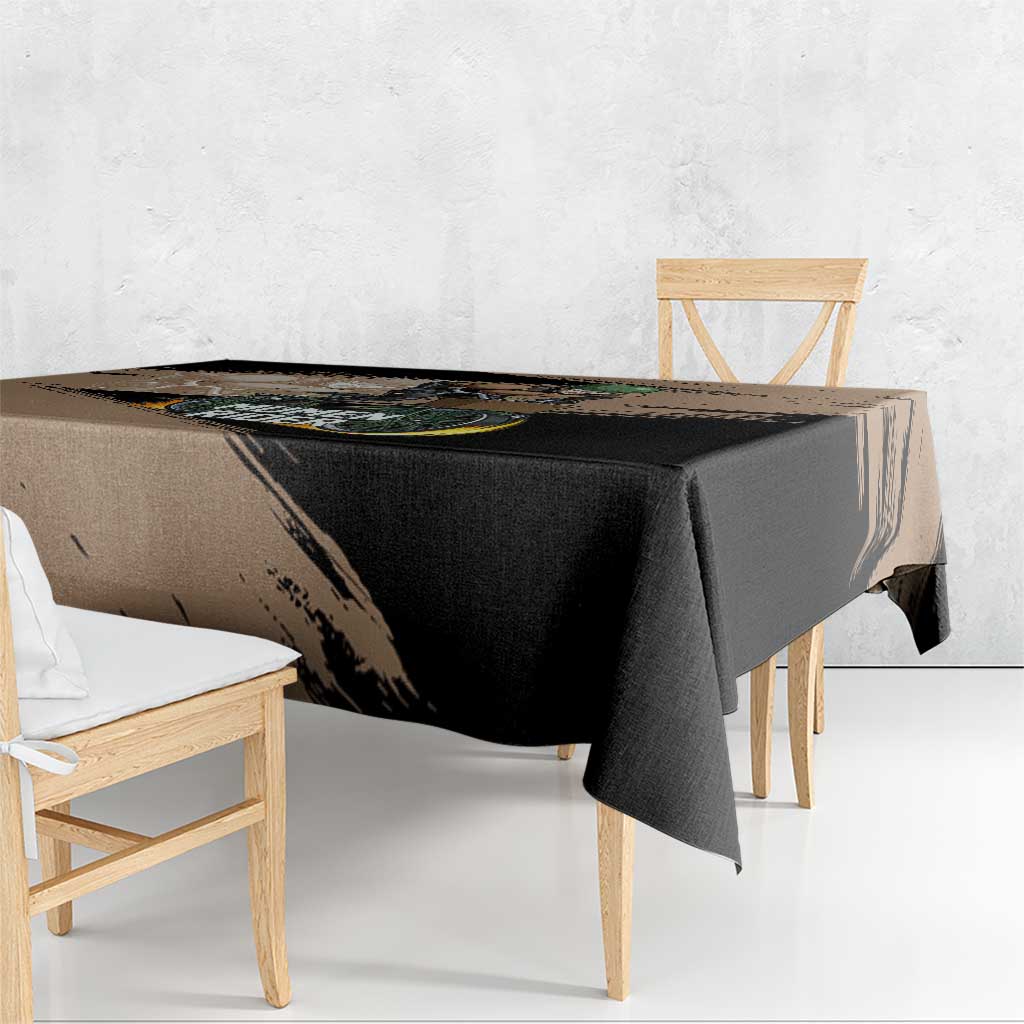 Mumen Rider One Punch Man Anime Brown and Black Tablecloth with Bicycle Hero Pose and Inspirational Determination Design - The Mazicc