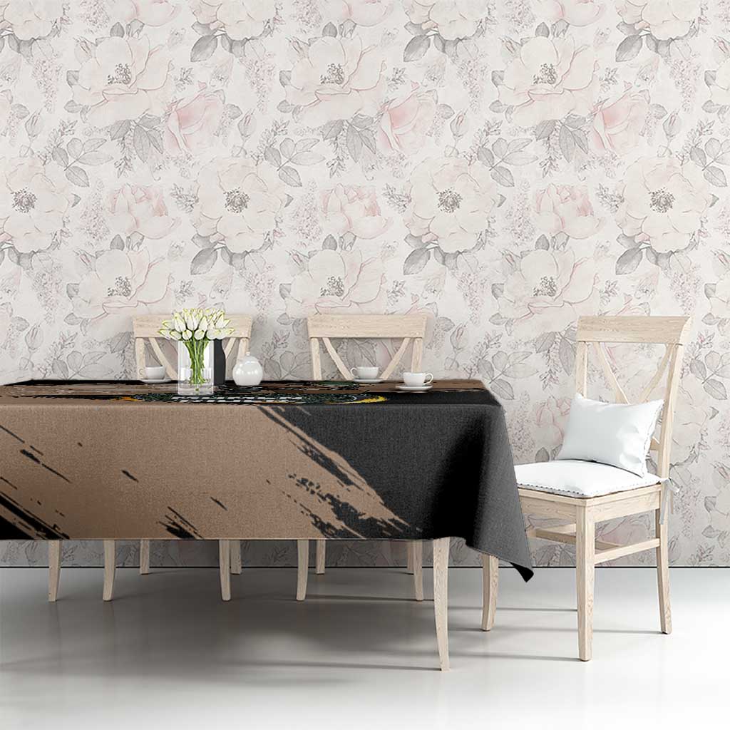 Mumen Rider One Punch Man Anime Brown and Black Tablecloth with Bicycle Hero Pose and Inspirational Determination Design - The Mazicc