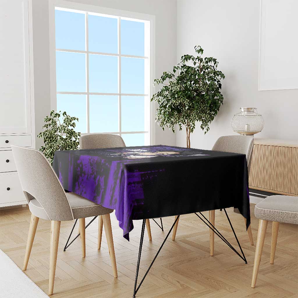 Shinobu Kocho Demon Slayer Purple Grunge Design Tablecloth with Butterfly Theme and Calm Expression - The Mazicc