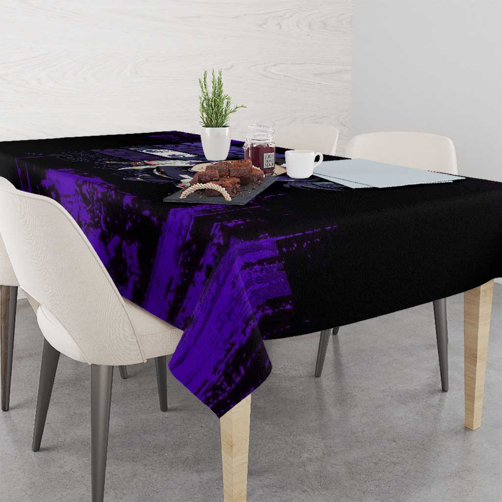 Shinobu Kocho Demon Slayer Purple Grunge Design Tablecloth with Butterfly Theme and Calm Expression - The Mazicc