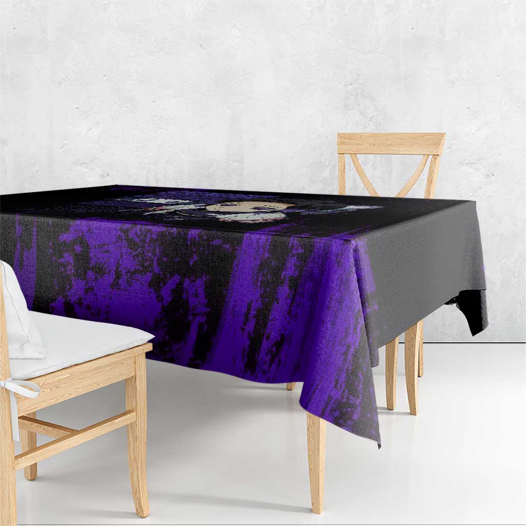 Shinobu Kocho Demon Slayer Purple Grunge Design Tablecloth with Butterfly Theme and Calm Expression - The Mazicc