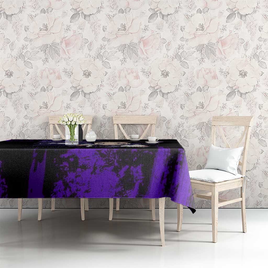Shinobu Kocho Demon Slayer Purple Grunge Design Tablecloth with Butterfly Theme and Calm Expression - The Mazicc