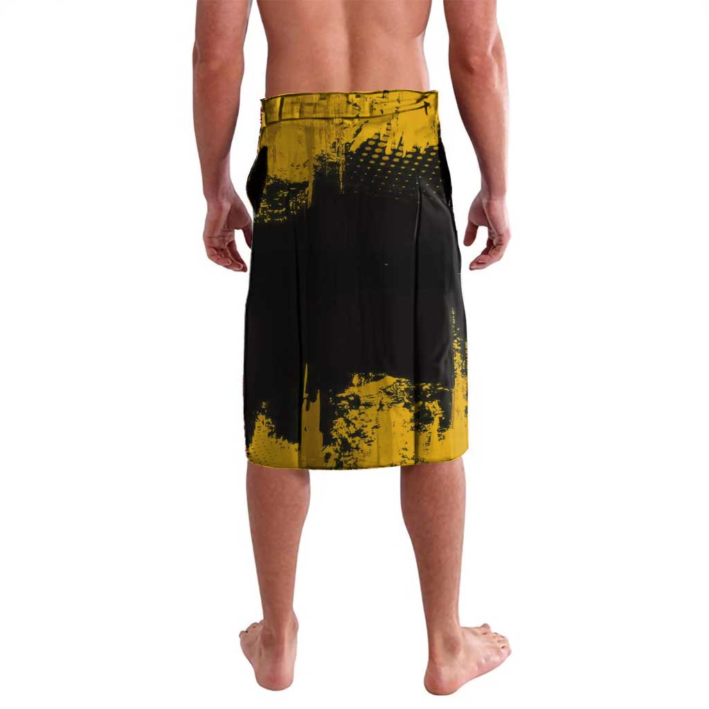 Zenitsu Agatsuma Demon Slayer Yellow Grunge Design Lavalava with Lightning Eyes and Bold Pose - The Mazicc