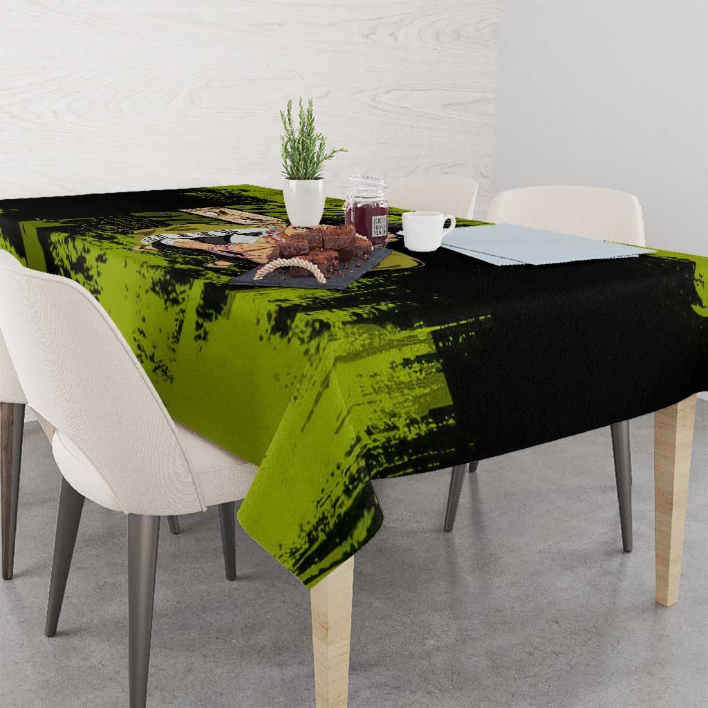 Gyomei Himejima Demon Slayer Bold Green Theme Tablecloth with Prayer Pose and Intense Expression Design - The Mazicc