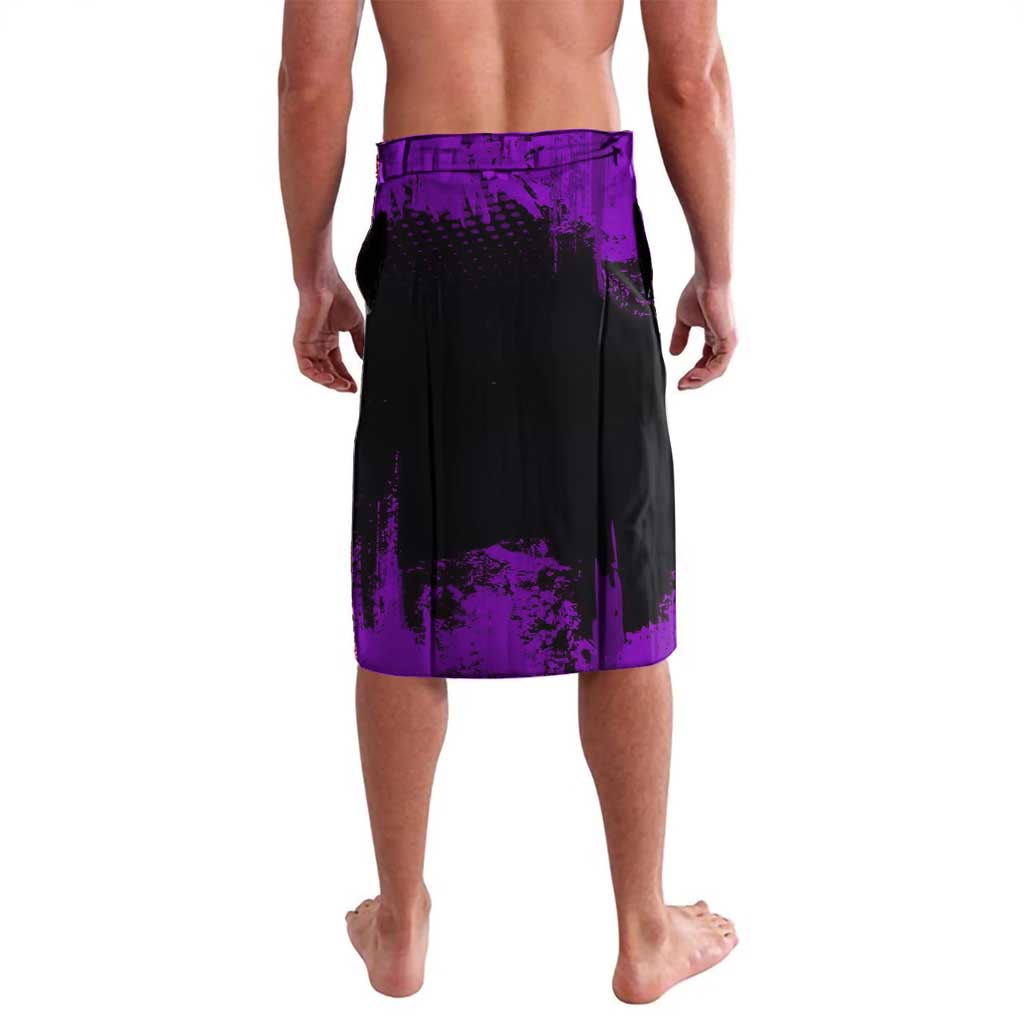 Kokushibo Demon Slayer Purple Grunge Design Lavalava with Six Eyes Detail and Sword Pose - The Mazicc