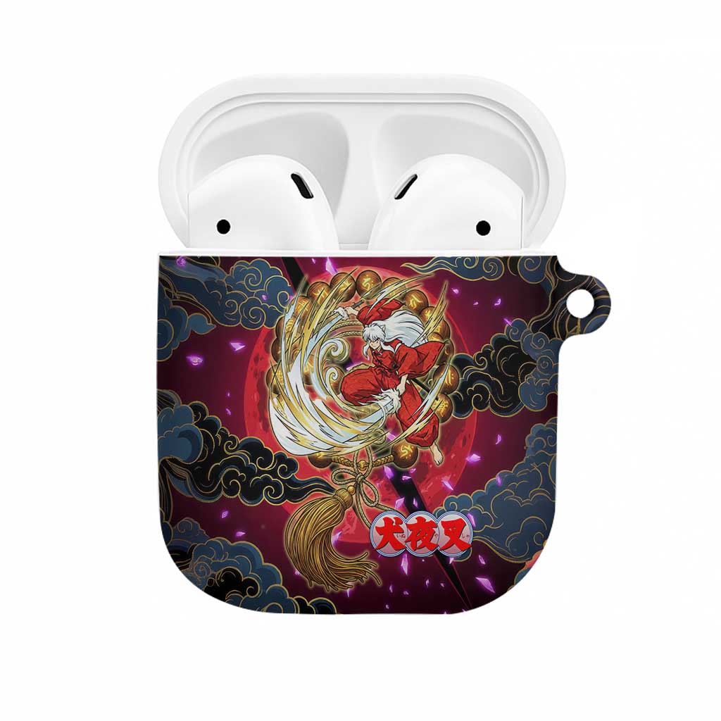 Inuyasha Demon Slayer Warrior AirPods Case Japanese Tattoo Art Style with Fiery Claw Marks