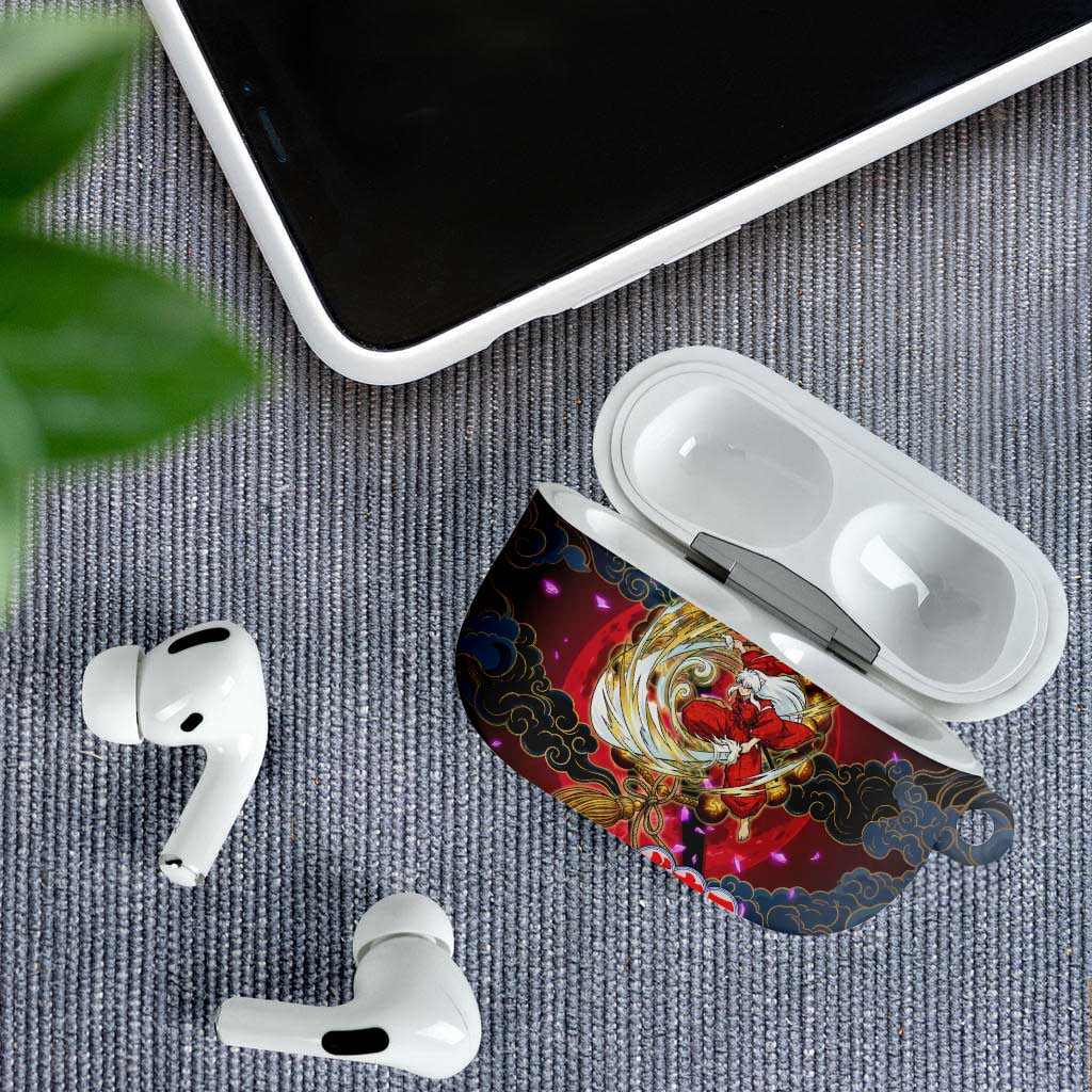 Inuyasha Demon Slayer Warrior AirPods Case Japanese Tattoo Art Style with Fiery Claw Marks
