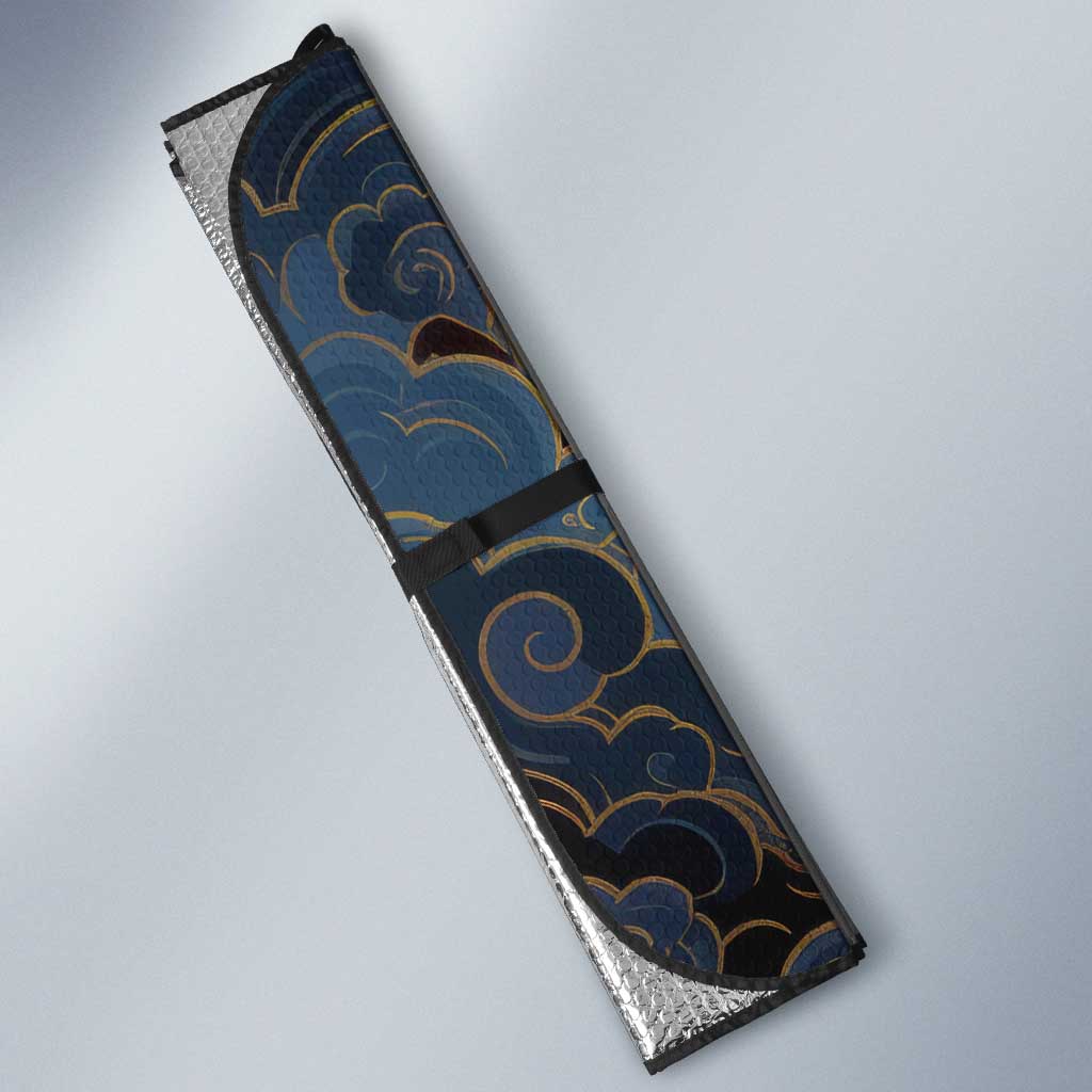 Inuyasha Demon Slayer Warrior Auto Sun Shade Japanese Tattoo Art Style with Fiery Claw Marks