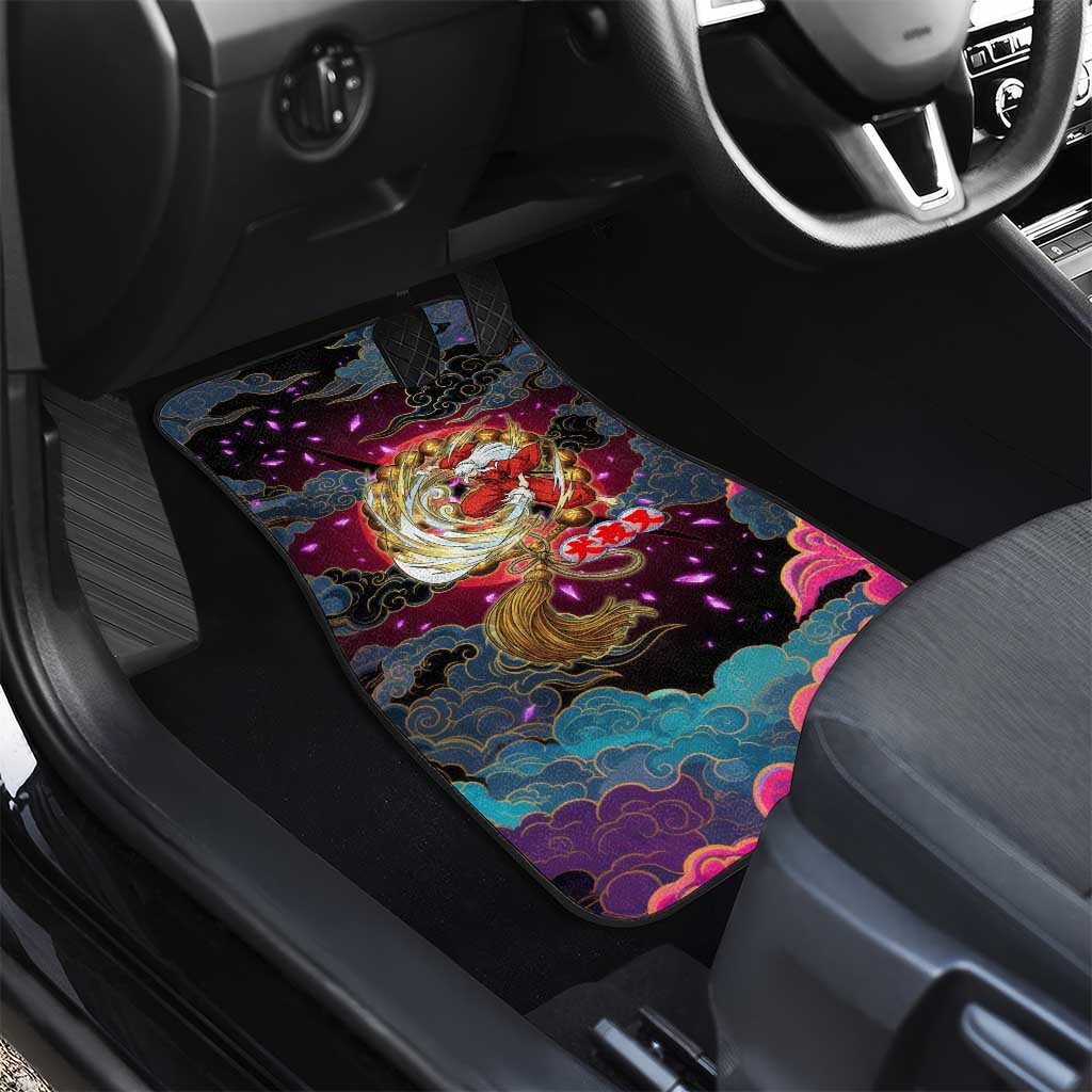 Inuyasha Demon Slayer Warrior Car Mats Japanese Tattoo Art Style with Fiery Claw Marks