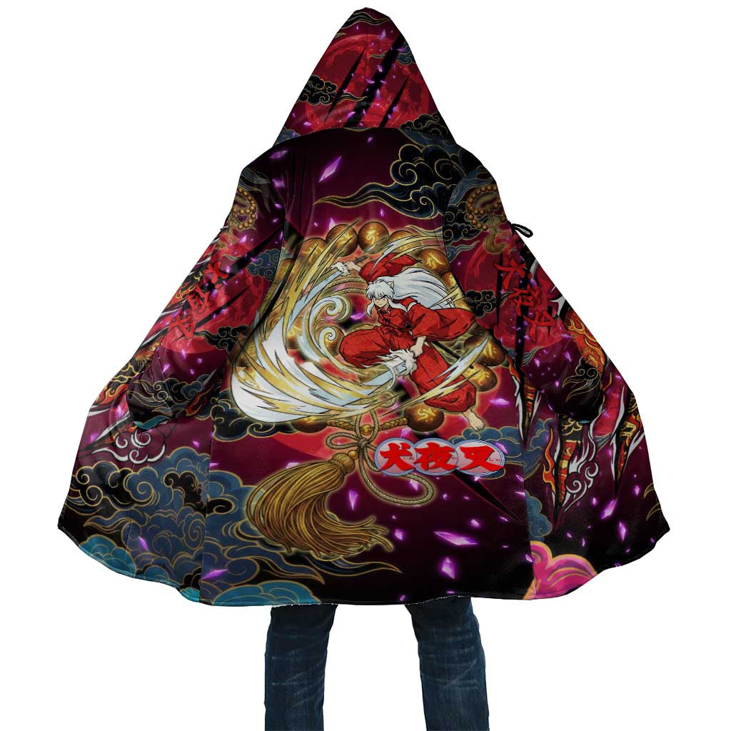 Inuyasha Demon Slayer Warrior Cloak Japanese Tattoo Art Style with Fiery Claw Marks