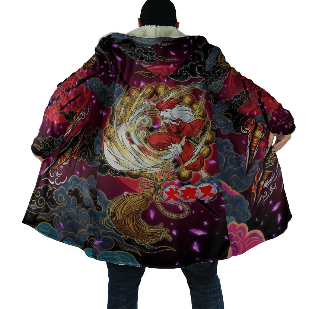 Inuyasha Demon Slayer Warrior Cloak Japanese Tattoo Art Style with Fiery Claw Marks