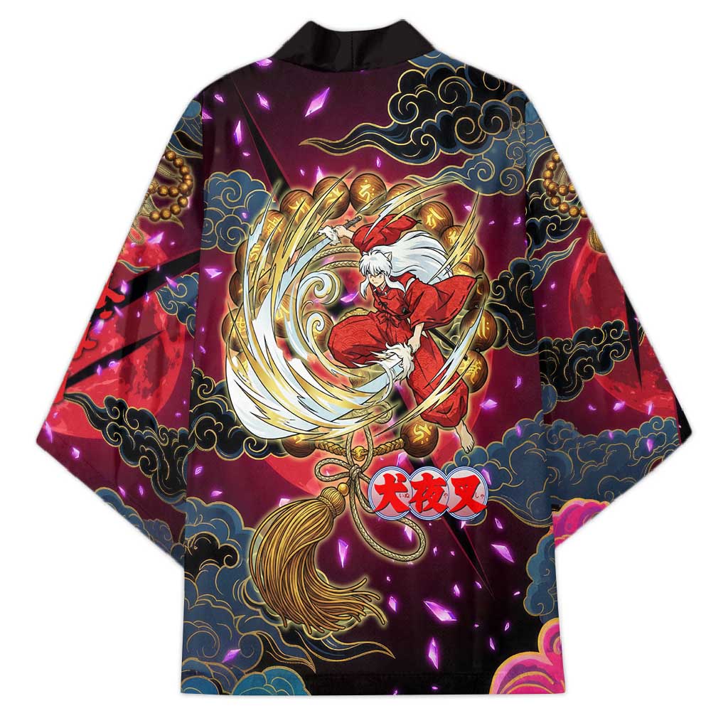 Inuyasha Demon Slayer Warrior Kimono Japanese Tattoo Art Style with Fiery Claw Marks