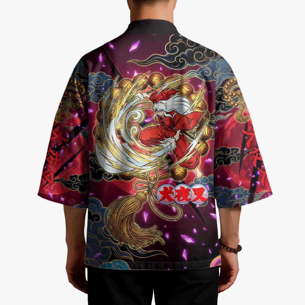 Inuyasha Demon Slayer Warrior Kimono Japanese Tattoo Art Style with Fiery Claw Marks