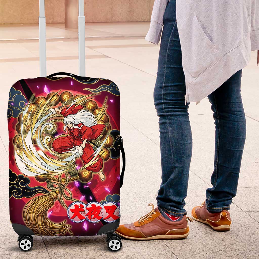 Inuyasha Demon Slayer Warrior Luggage Cover Japanese Tattoo Art Style with Fiery Claw Marks