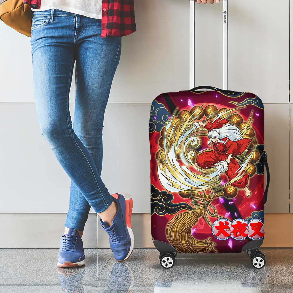 Inuyasha Demon Slayer Warrior Luggage Cover Japanese Tattoo Art Style with Fiery Claw Marks