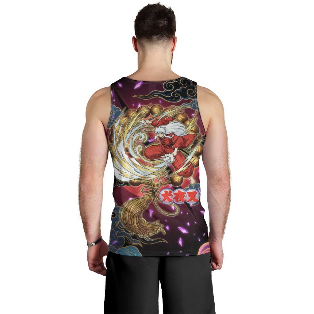 Inuyasha Demon Slayer Warrior Men Tank Top Japanese Tattoo Art Style with Fiery Claw Marks