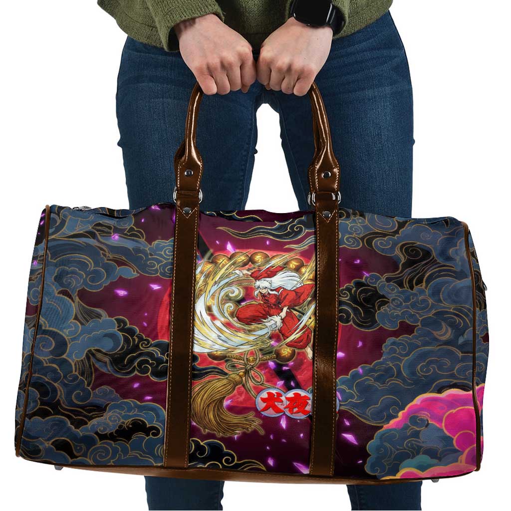 Inuyasha Demon Slayer Warrior Travel Bag Japanese Tattoo Art Style with Fiery Claw Marks