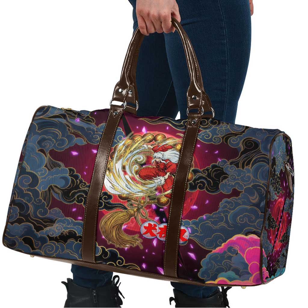 Inuyasha Demon Slayer Warrior Travel Bag Japanese Tattoo Art Style with Fiery Claw Marks