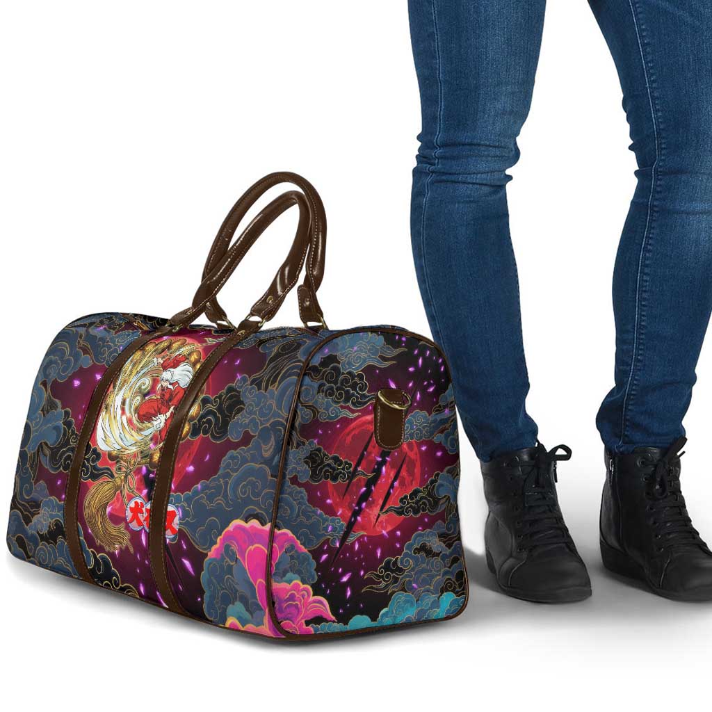 Inuyasha Demon Slayer Warrior Travel Bag Japanese Tattoo Art Style with Fiery Claw Marks