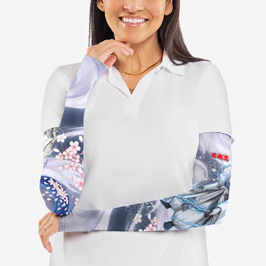 Sesshomaru Inuyasha Series Arm Sleeves Elegant Sakura Storm Style with Crescent Moon Motif