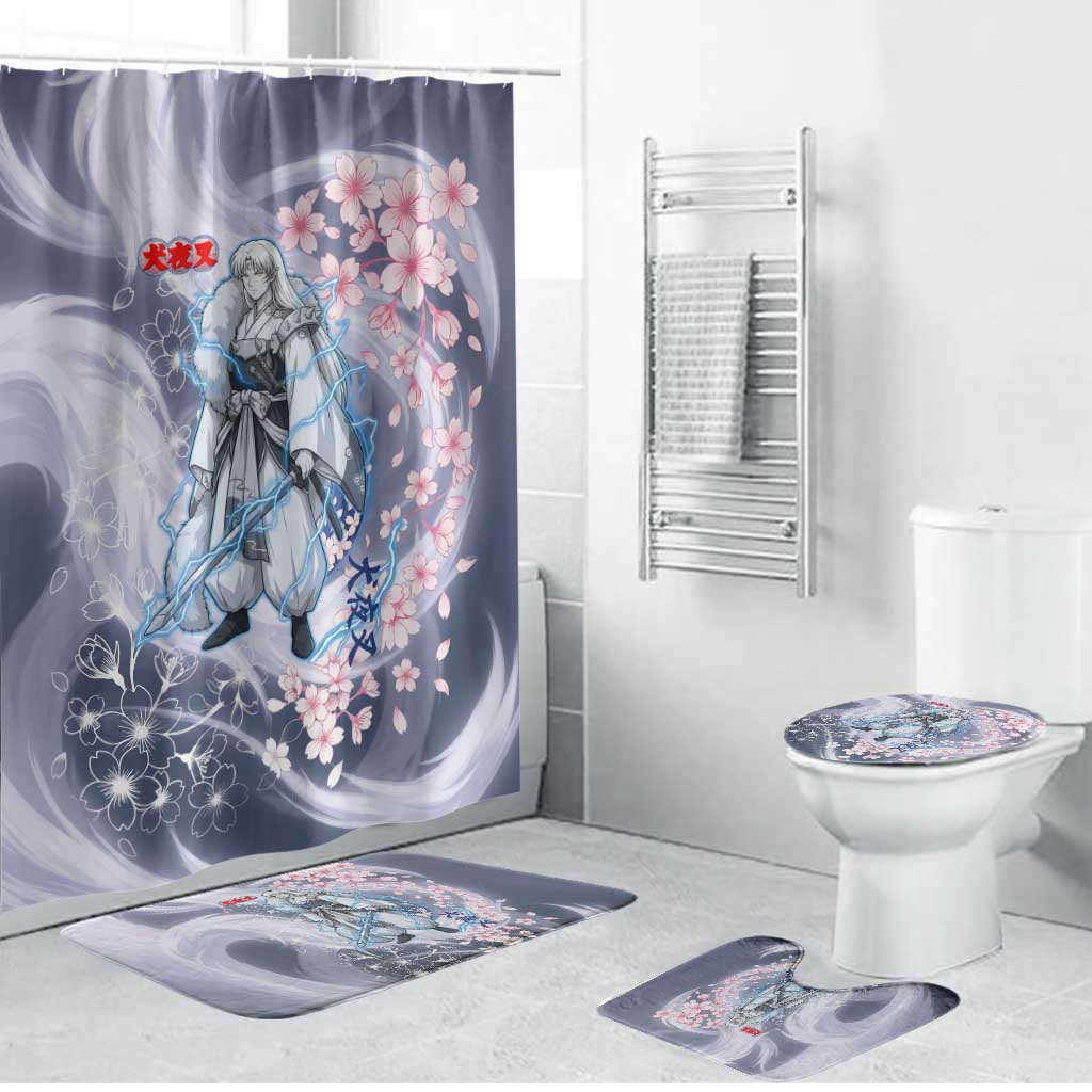 Sesshomaru Inuyasha Series Bathroom Set Elegant Sakura Storm Style with Crescent Moon Motif