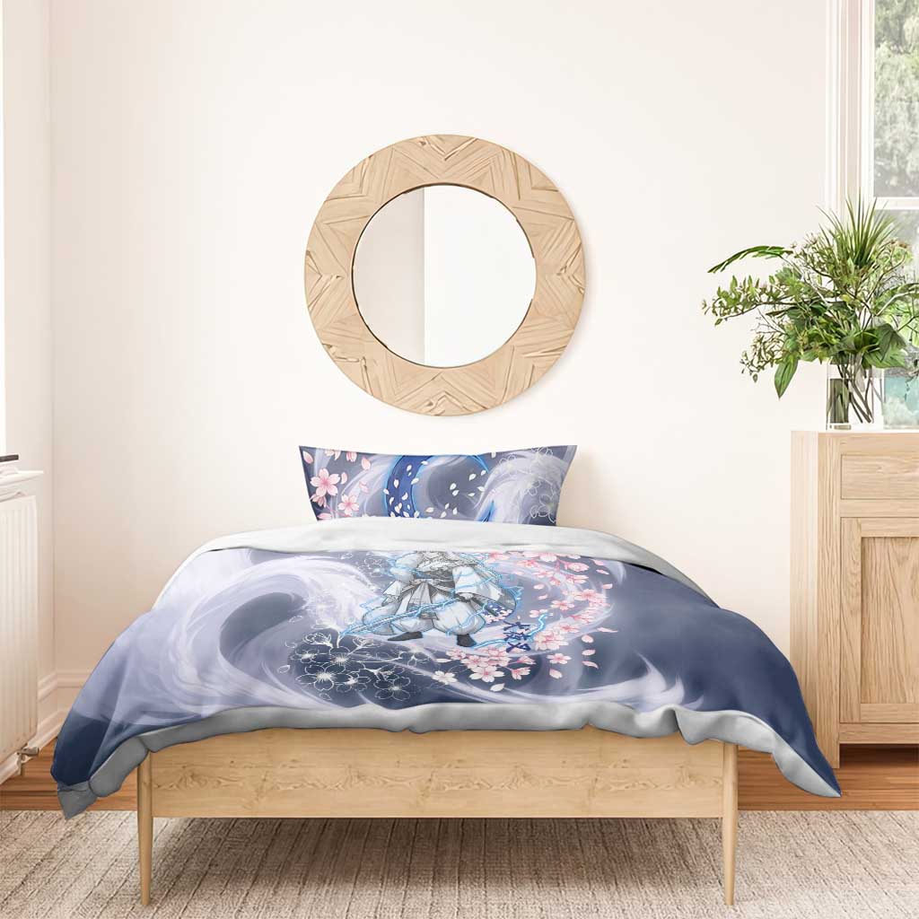 Sesshomaru Inuyasha Series Bedding Set Elegant Sakura Storm Style with Crescent Moon Motif