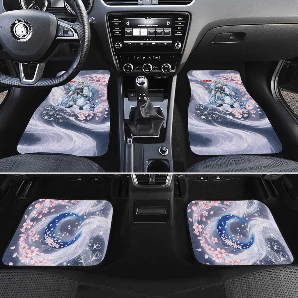 Sesshomaru Inuyasha Series Car Mats Elegant Sakura Storm Style with Crescent Moon Motif
