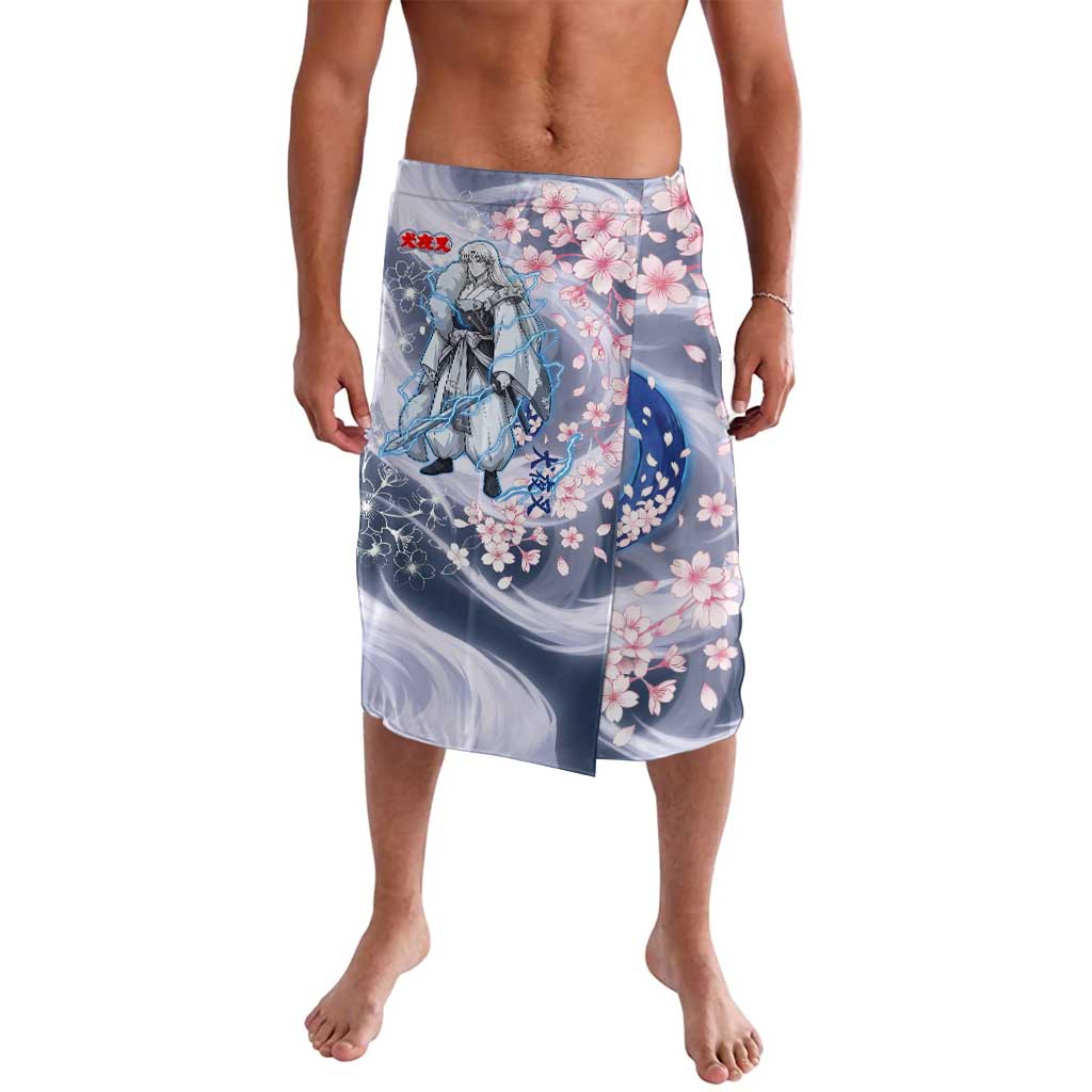 Sesshomaru Inuyasha Series Lavalava Elegant Sakura Storm Style with Crescent Moon Motif