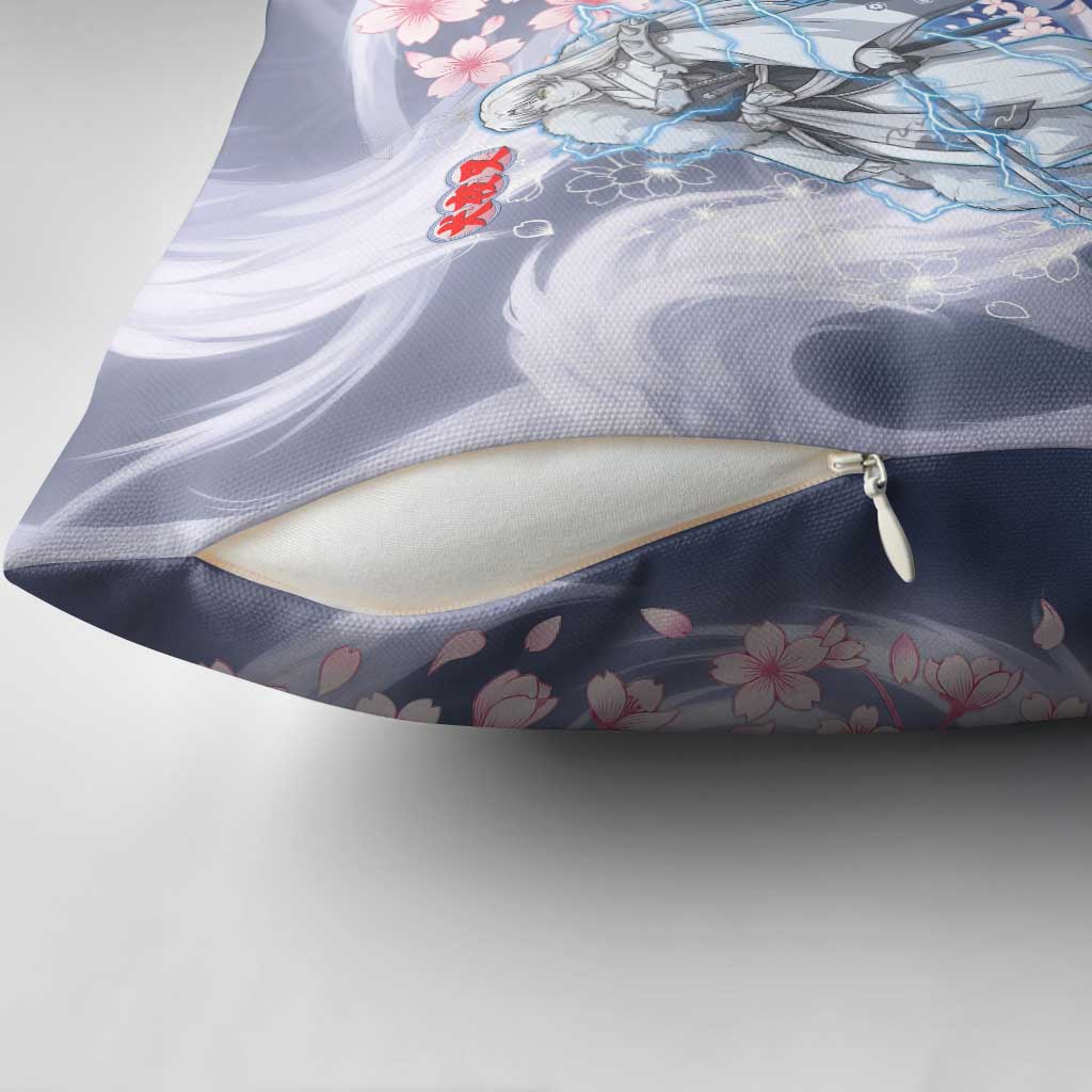 Sesshomaru Inuyasha Series Pillow Cover Elegant Sakura Storm Style with Crescent Moon Motif