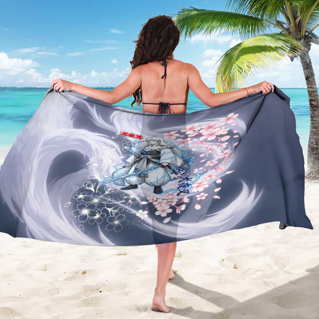 Sesshomaru Inuyasha Series Sarong Elegant Sakura Storm Style with Crescent Moon Motif