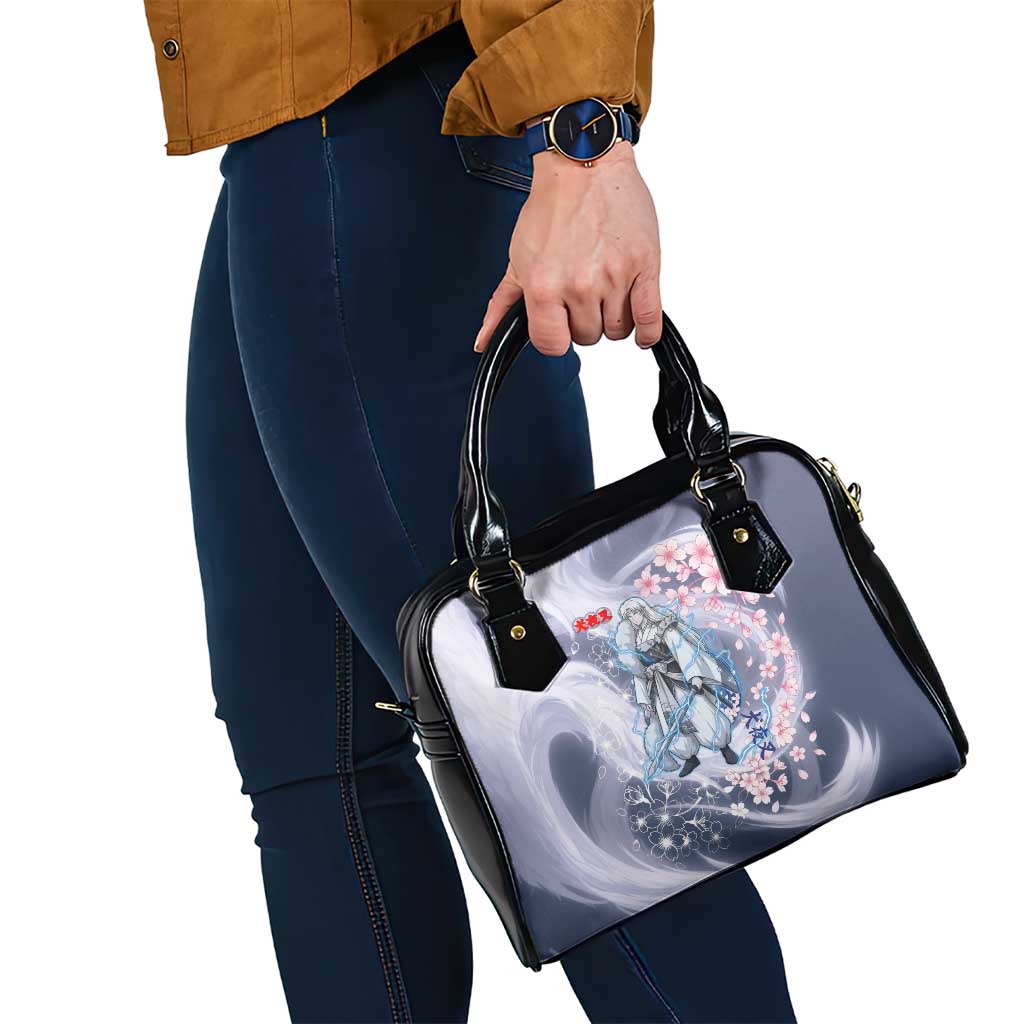 Sesshomaru Inuyasha Series Shoulder Handbag Elegant Sakura Storm Style with Crescent Moon Motif