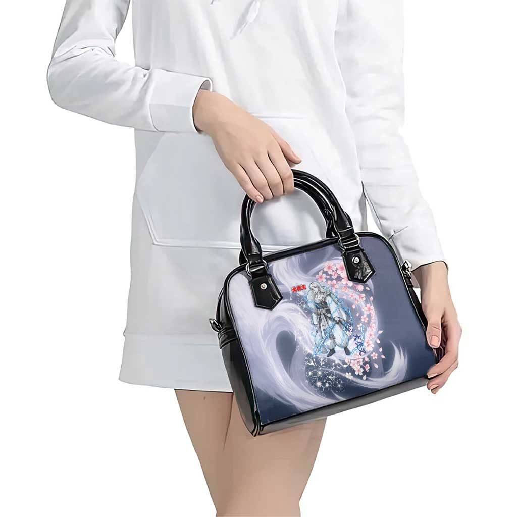 Sesshomaru Inuyasha Series Shoulder Handbag Elegant Sakura Storm Style with Crescent Moon Motif