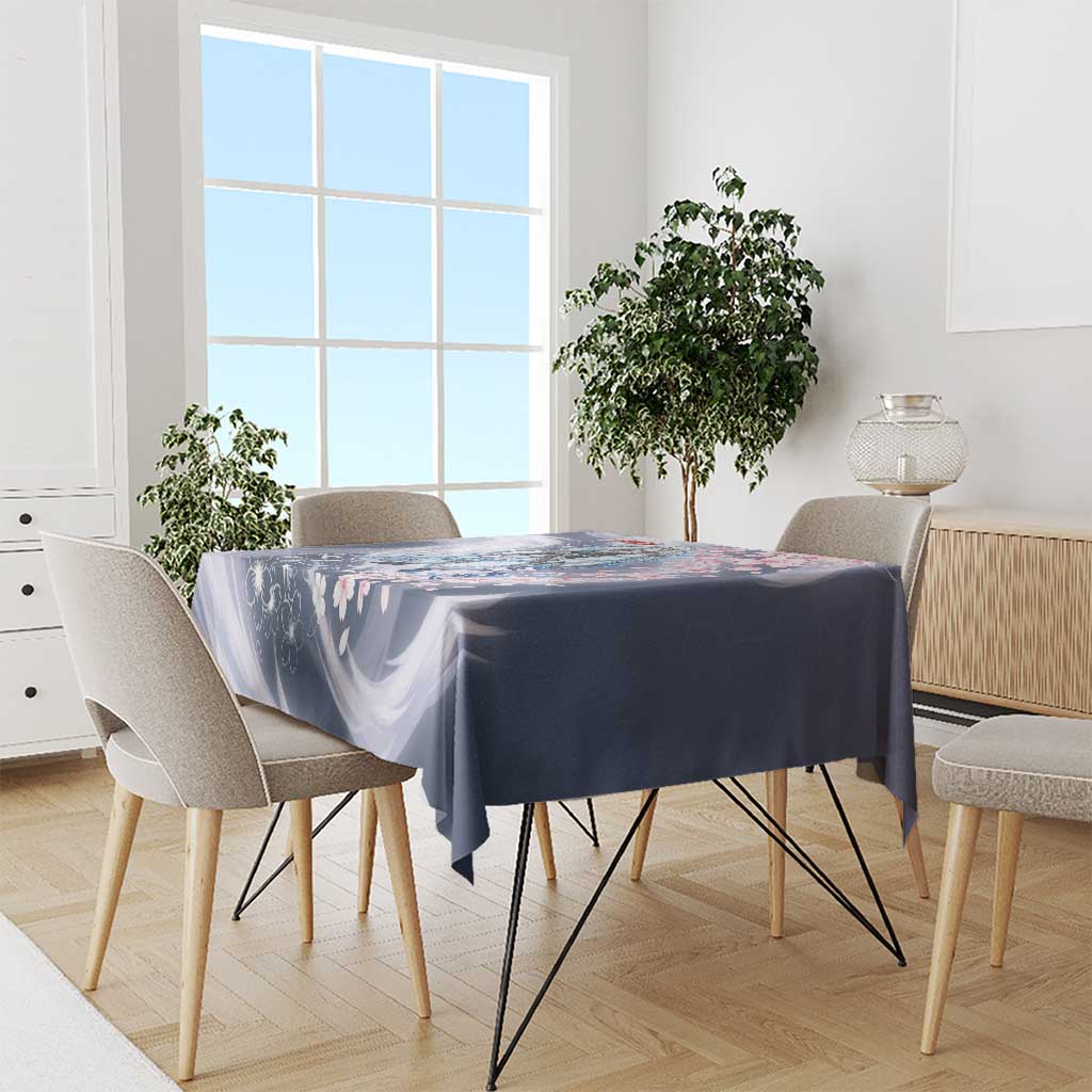 Sesshomaru Inuyasha Series Tablecloth Elegant Sakura Storm Style with Crescent Moon Motif